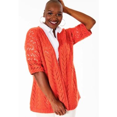 A GGH Volante & SilkHair Lusso Pattern - Eyelet ALine TShirt Style Swing Cardigan 6100q (PDF)