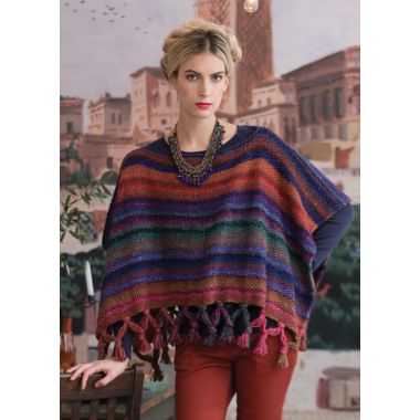 A Noro Silk Garden Pattern - Fringed Poncho  (PDF)
