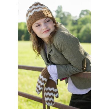 A Juniper Moon Farm Herriot Pattern - Herbie Chevron Hat & Mittens (PDF)