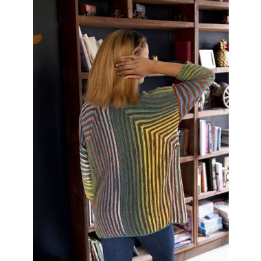 Trendsetter Yarns Streaker Pattern - Two Color Mitered Yoke Cardi (#6200D) (PDF)