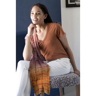 Trendsetter Yarns Streaker Pattern - Diagonal Slip St. Ribbed Scarf (#6301M) (PDF File)