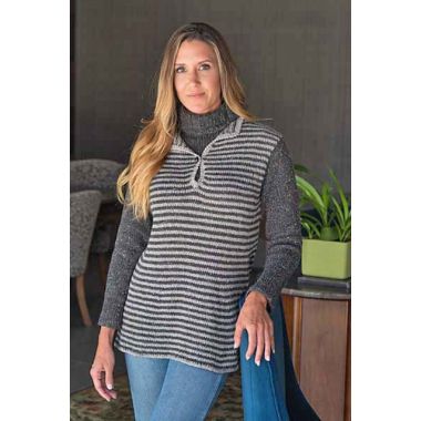 A Trendsetter Wish Pattern - Striped Swing Turtleneck Inset  Pullover (#5900V) (PDF)